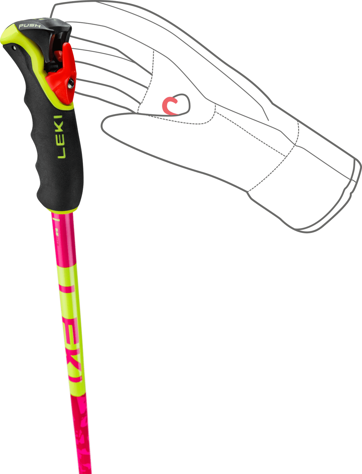 Bastoncino da sci freeride LEKI Spitfire 3D rosa (2025/26) — vista 3