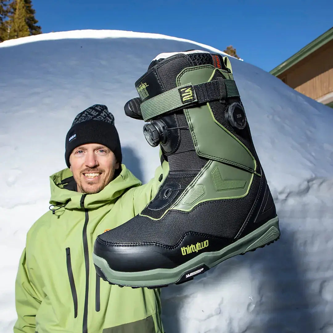 Scarponi snowboard ThirtyTwo TM-2 XLT Double BOA x Grenier Black/Green (2025/26) — vista 3